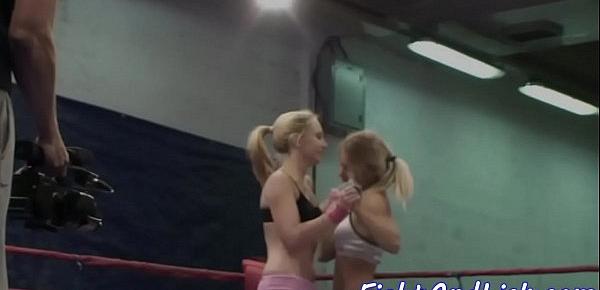  Wrestling lesbos pussylicking with passion